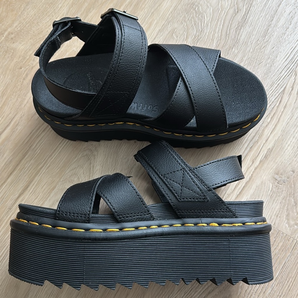 Dr. Martens Black Chunky Platform Sandals